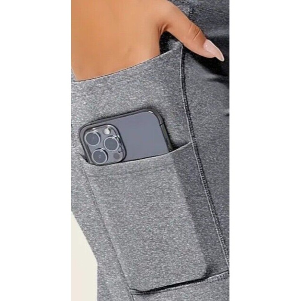 Women's (Yoga Pants)-(Grey)-(Double Pockets)-(Leggings)-(Size XL)-(New)-$20.00 - Picture 2 of 6